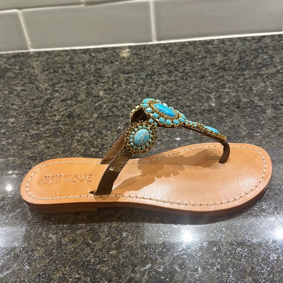 Mystique Turquoise and Gold Sandal - Picture 3 of 6